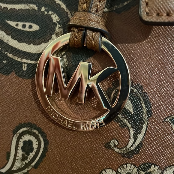 Michael Kors Brown Paisley Emry Tote Shoulder Bag - Picture 3 of 13